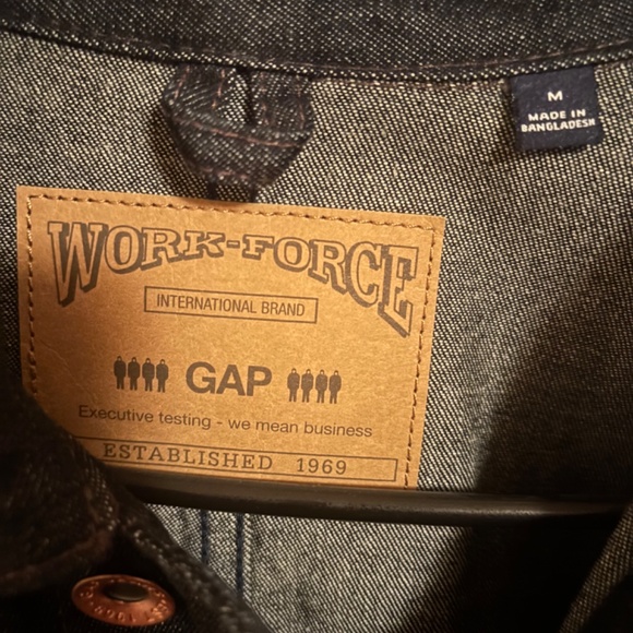 Gap Workwear Denim Button-Up Cotton Chore Coat Jacket - Picture 3 of 3